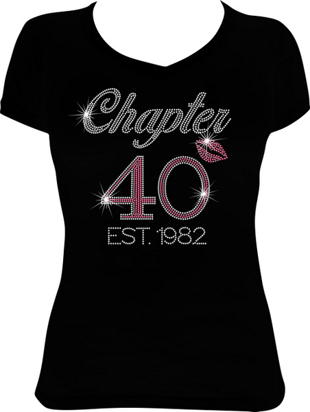 Chapter 40 Est 1980 Birthday Bling Rhinestone Shirt