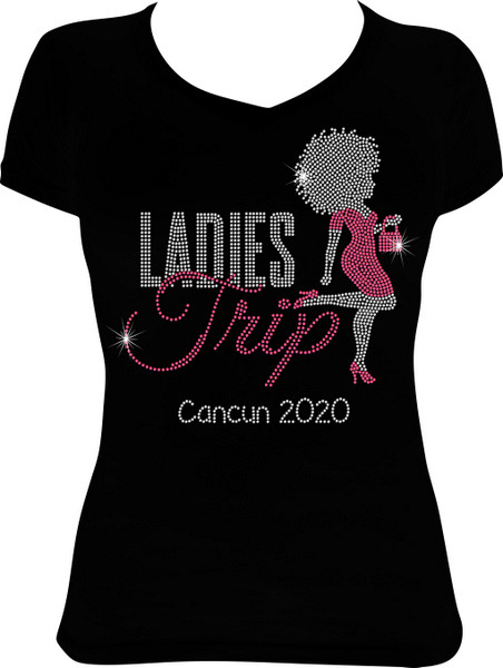 Ladies Trip Girl with Purse Destination Travel Shirt